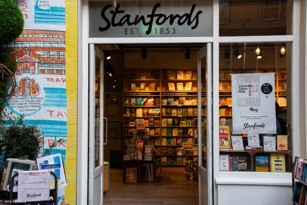 Exterior of the Stanfords Bookshop in London's Covent Garden