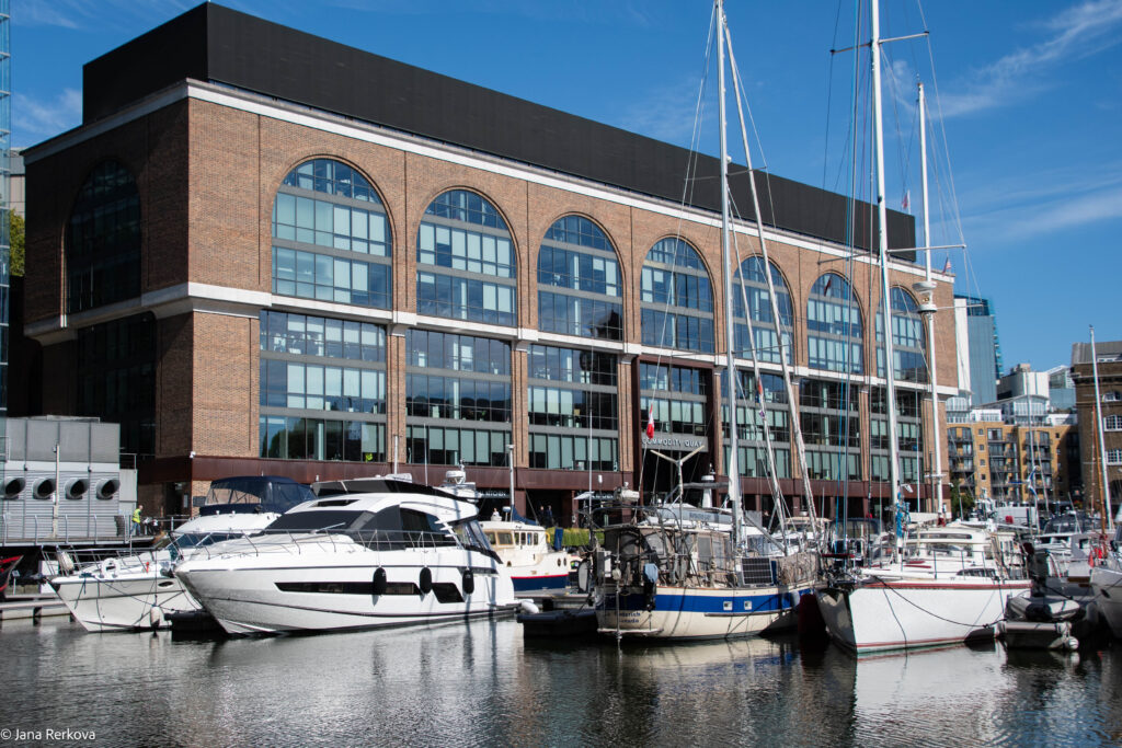 Yachts docked in St Katharine docks, London