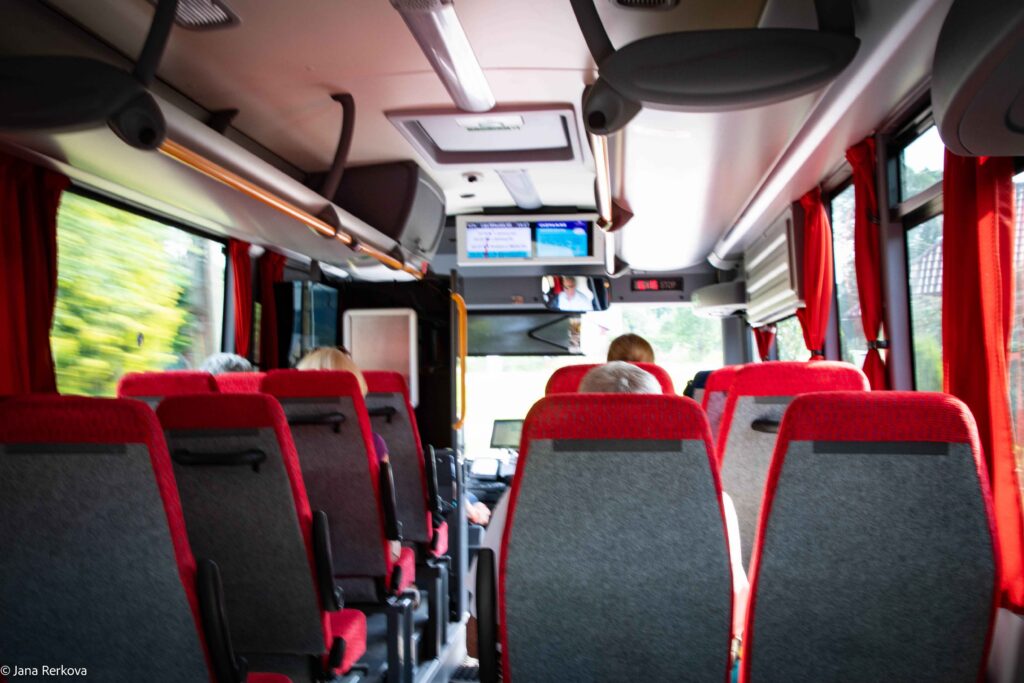 Interior of a regional bus travelling between Zuberec and Liptovský Mikuláš