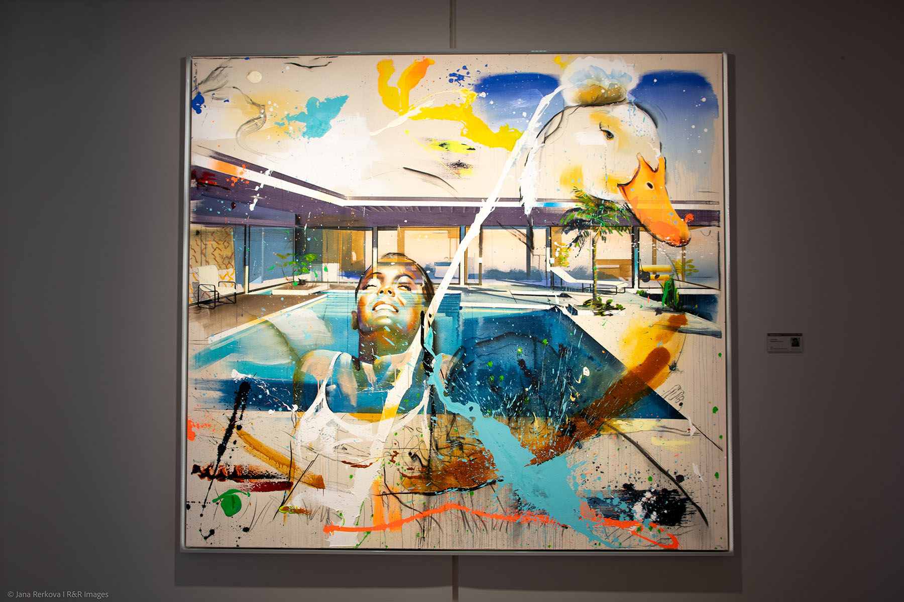 An expressive contemporary painting by Martin Krajc titled La Piscina (Swimming Pool) II